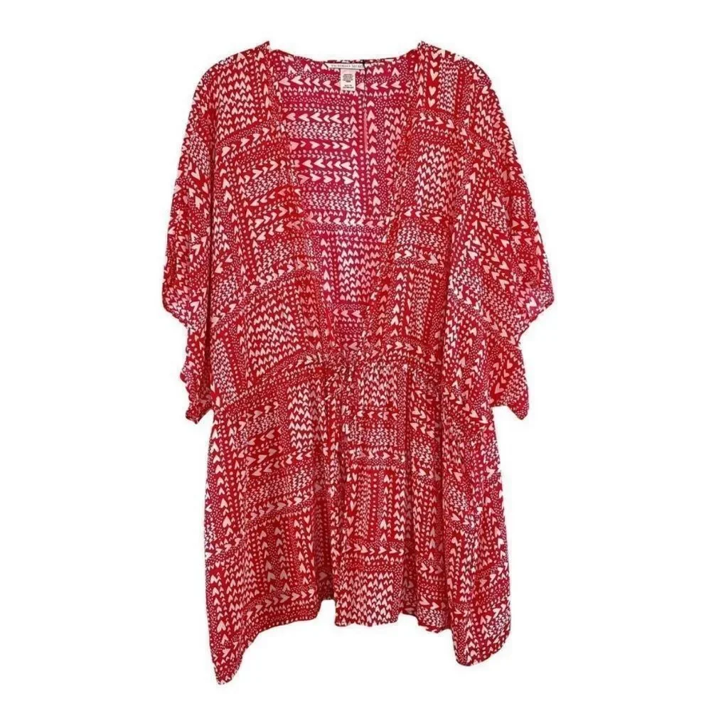 Victoria’s Secret Red Heart Print Kimono Robe One Size OS